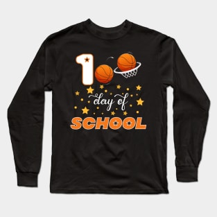 100 Days of school Basketball kids Long Sleeve T-Shirt